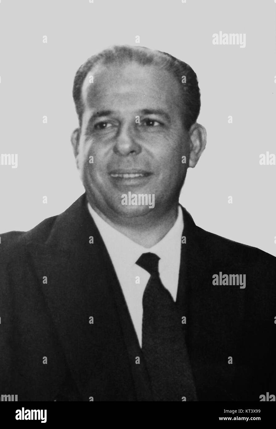 Una fotografia storica di JoÃ£o Goulart, il presidente del Brasile, durante la sua visita negli Stati Uniti nel 1962. L'immagine riflette un momento significativo nelle relazioni Brasile-USA durante i primi anni '1960 Foto Stock