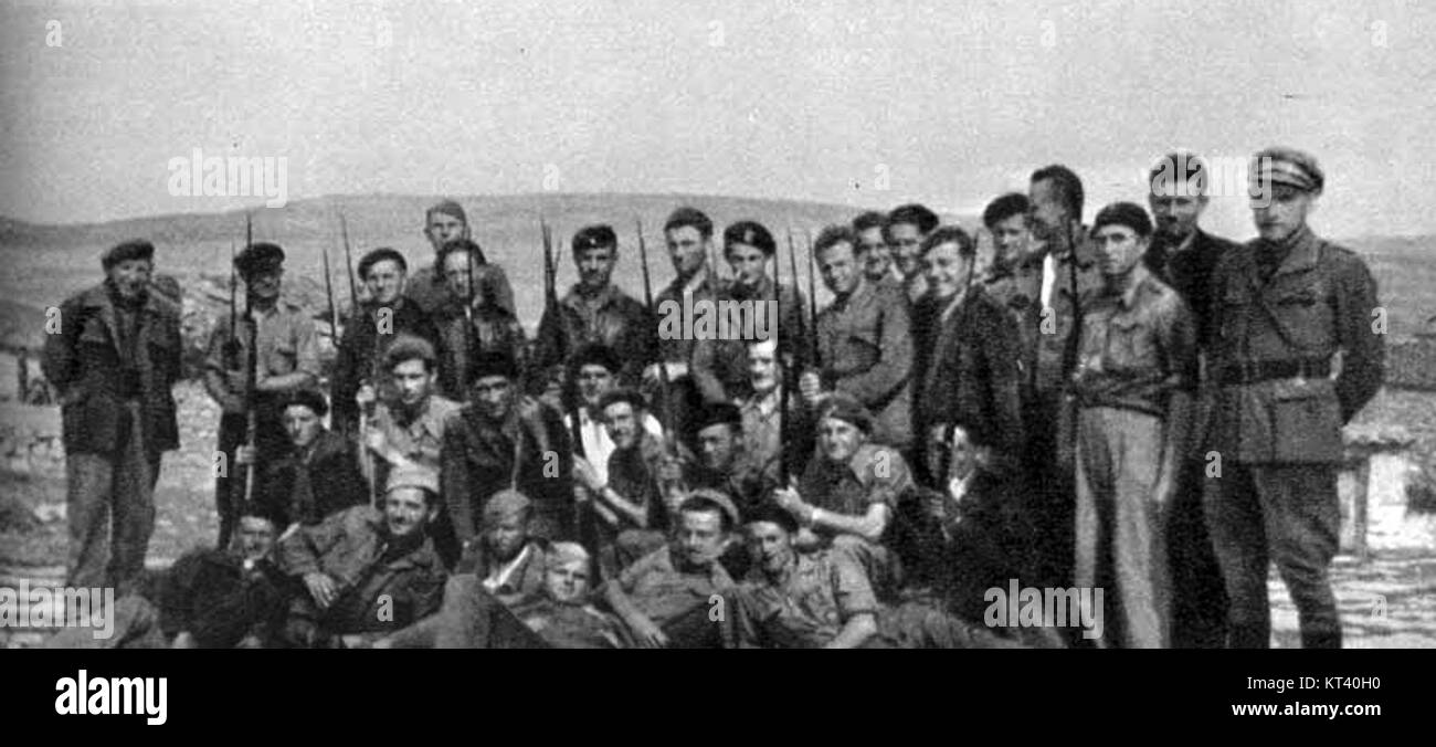 Il titolo si riferisce agli jugoslavi nella guerra civile spagnola, probabilmente documentando il loro coinvolgimento o le loro esperienze durante il conflitto. Il termine si traduce in "yugoslavi nella guerra civile spagnola". Foto Stock