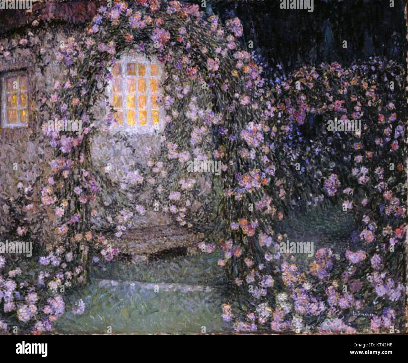 La roseraie au crepuscule da Henri Eugene Le Sidaner Foto Stock