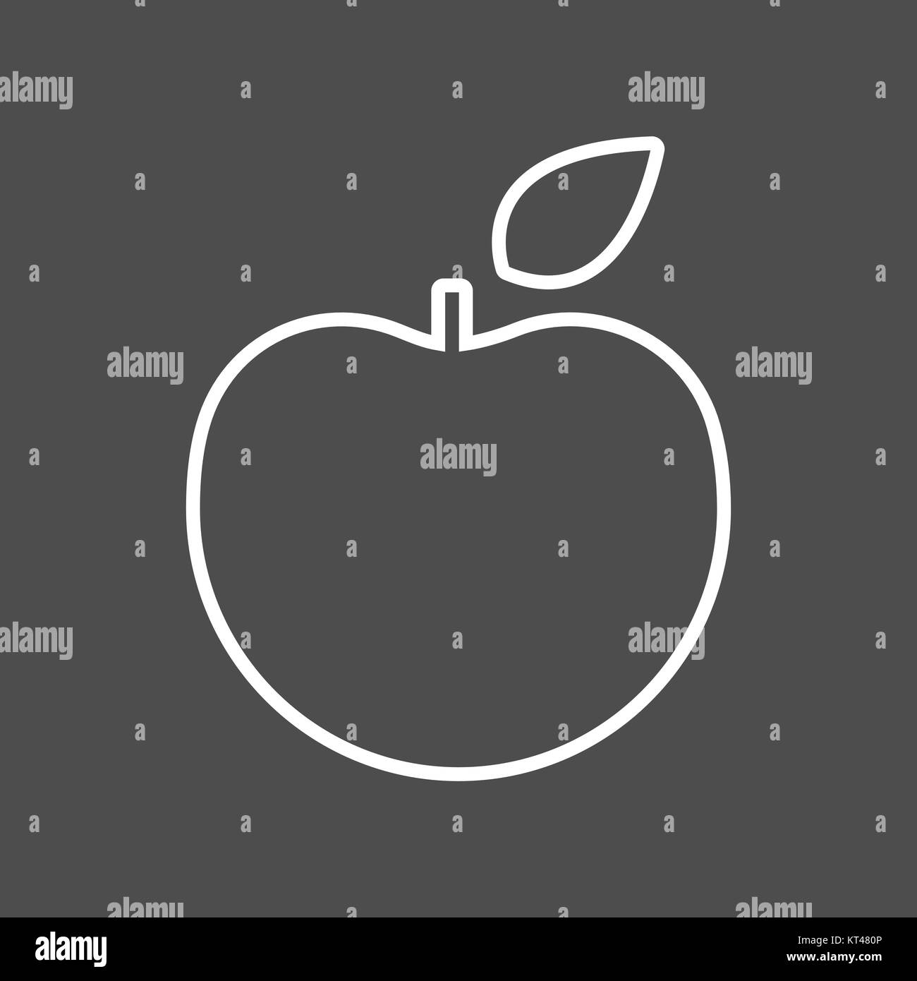 Apple linea sottile icona Vettore. Icona piatta isolata. Corsa modificabile file EPS. Vettore Illustrazione Vettoriale