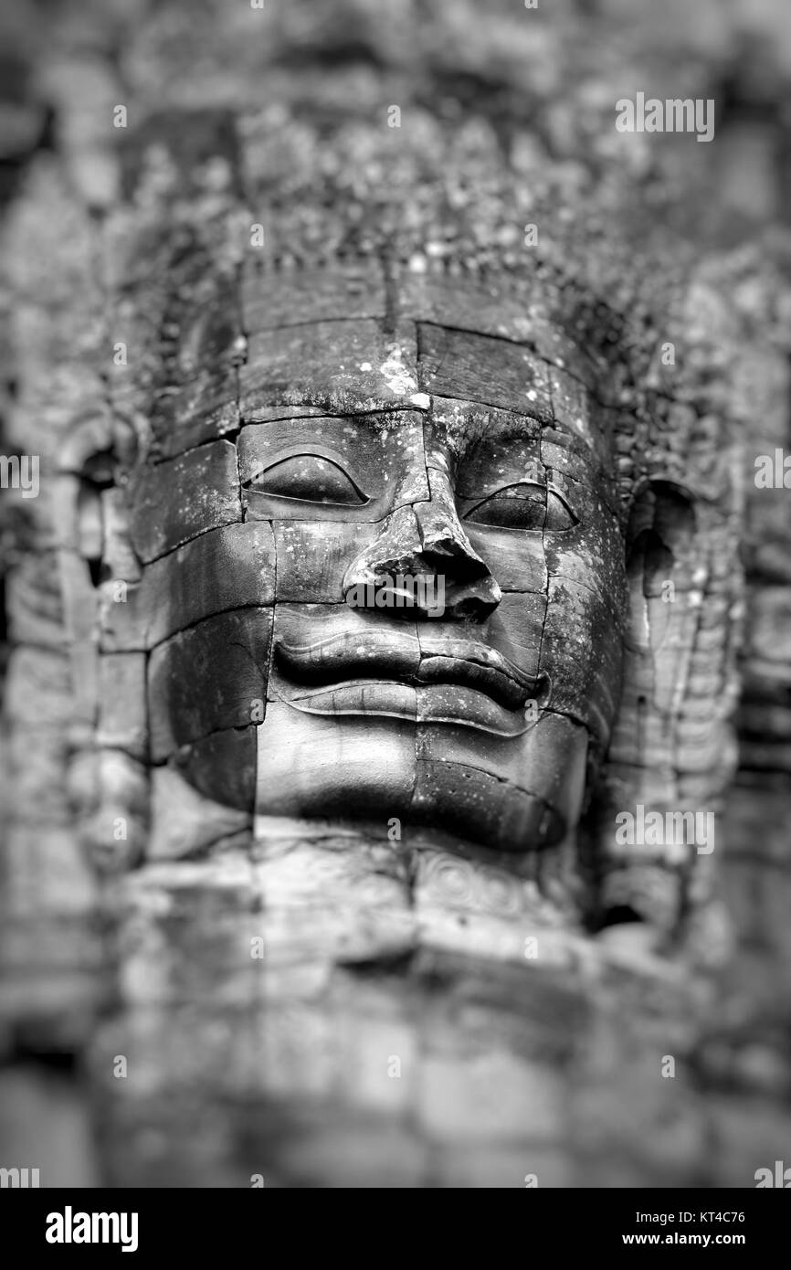 Stone murales e sculture in Angkor Wat, Cambogia Foto Stock