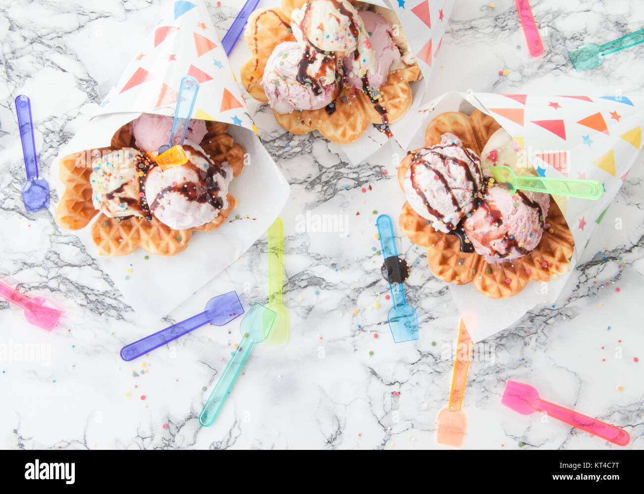 Il gelato in cialda Foto Stock