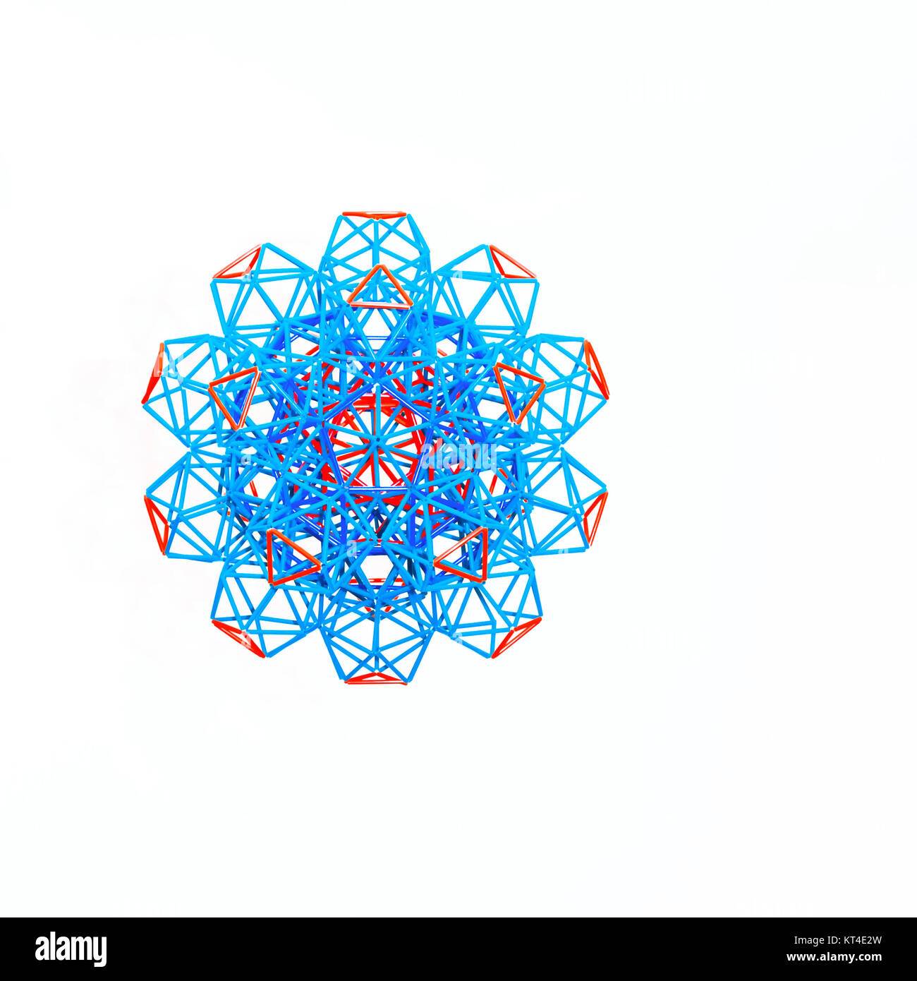 Fatti a mano multicolore modello dimensionale del solido geometrico Foto Stock