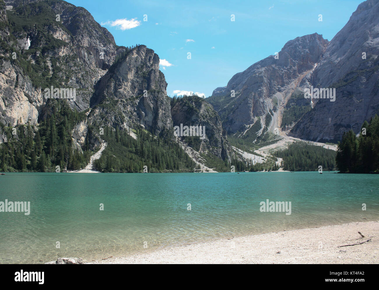 Lago di Braies Foto Stock