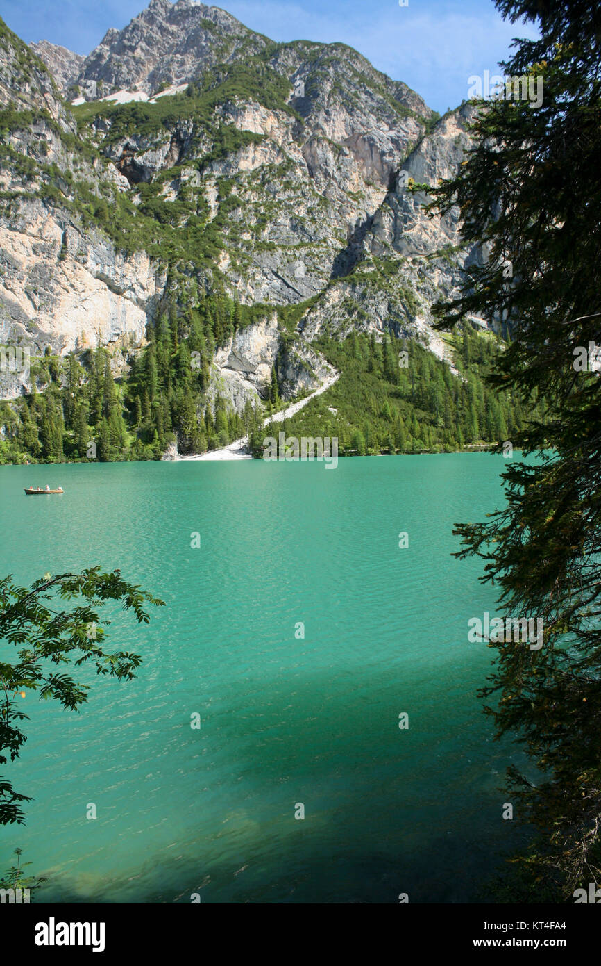Lago di Braies Foto Stock