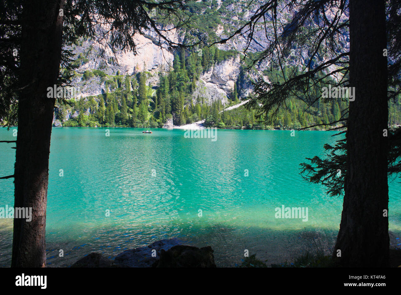 Lago di Braies Foto Stock