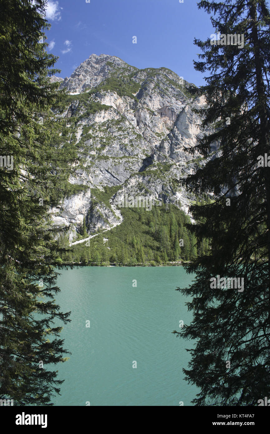 Lago di Braies Foto Stock