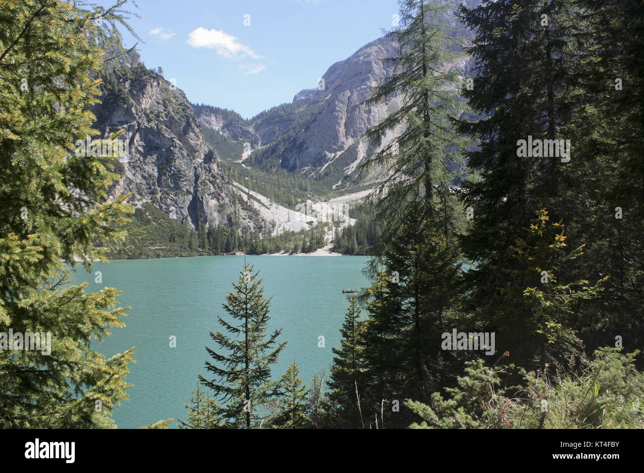 Lago di Braies Foto Stock