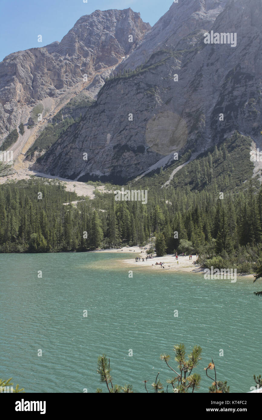 Lago di Braies Foto Stock
