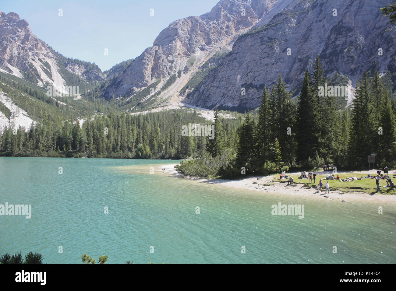 Lago di Braies Foto Stock