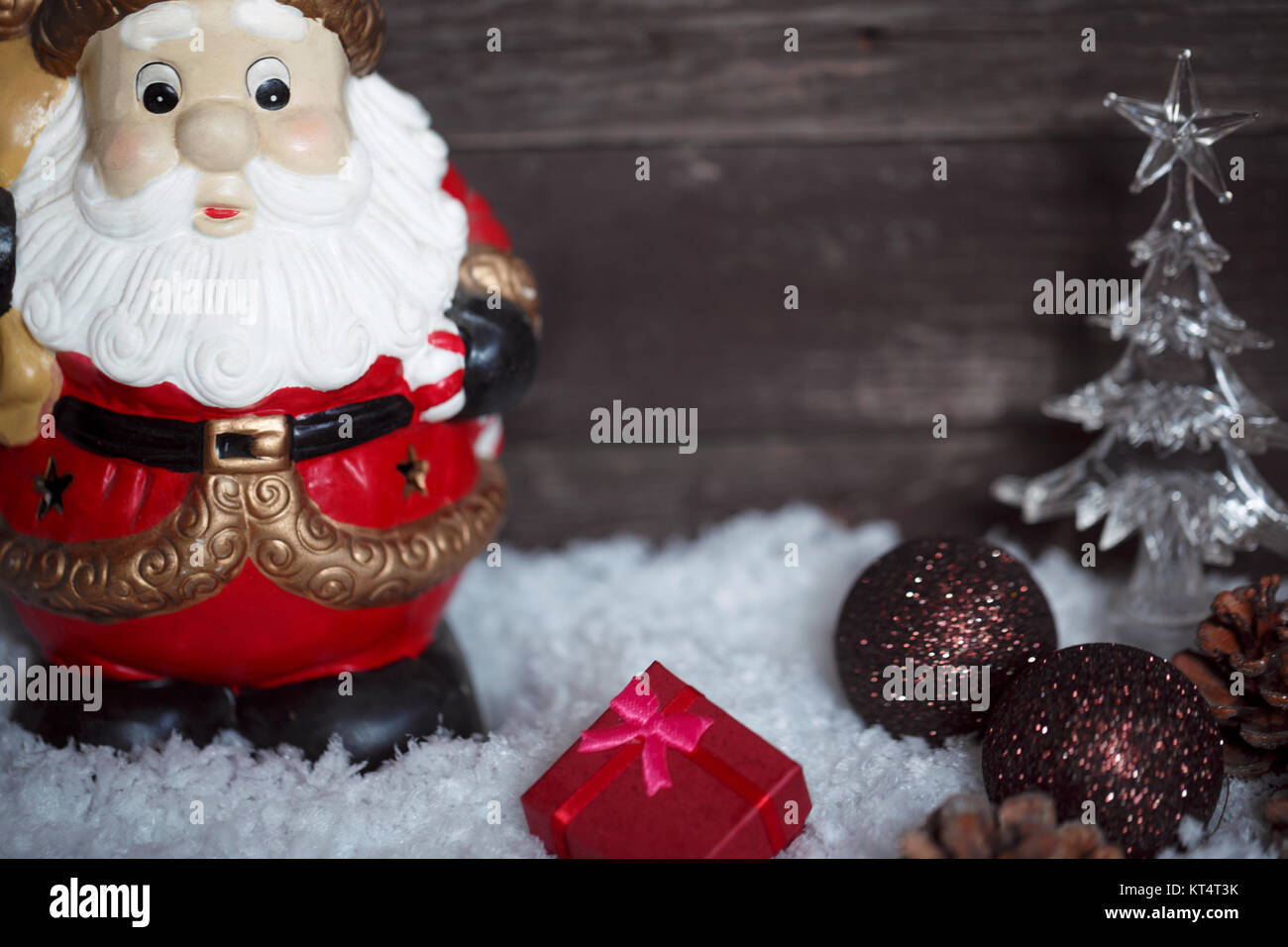 Happy Xmas concetto decorativo con Babbo Natale sfondo Foto Stock