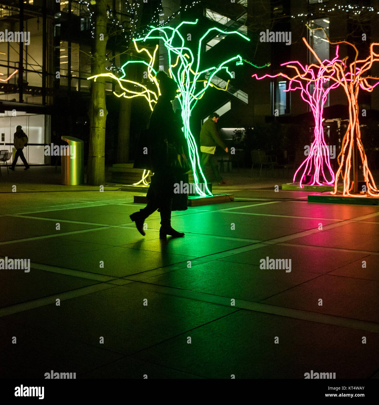 Lumen, tracce di luce serie da David Ogle, Broadgate Square, Londra Foto Stock