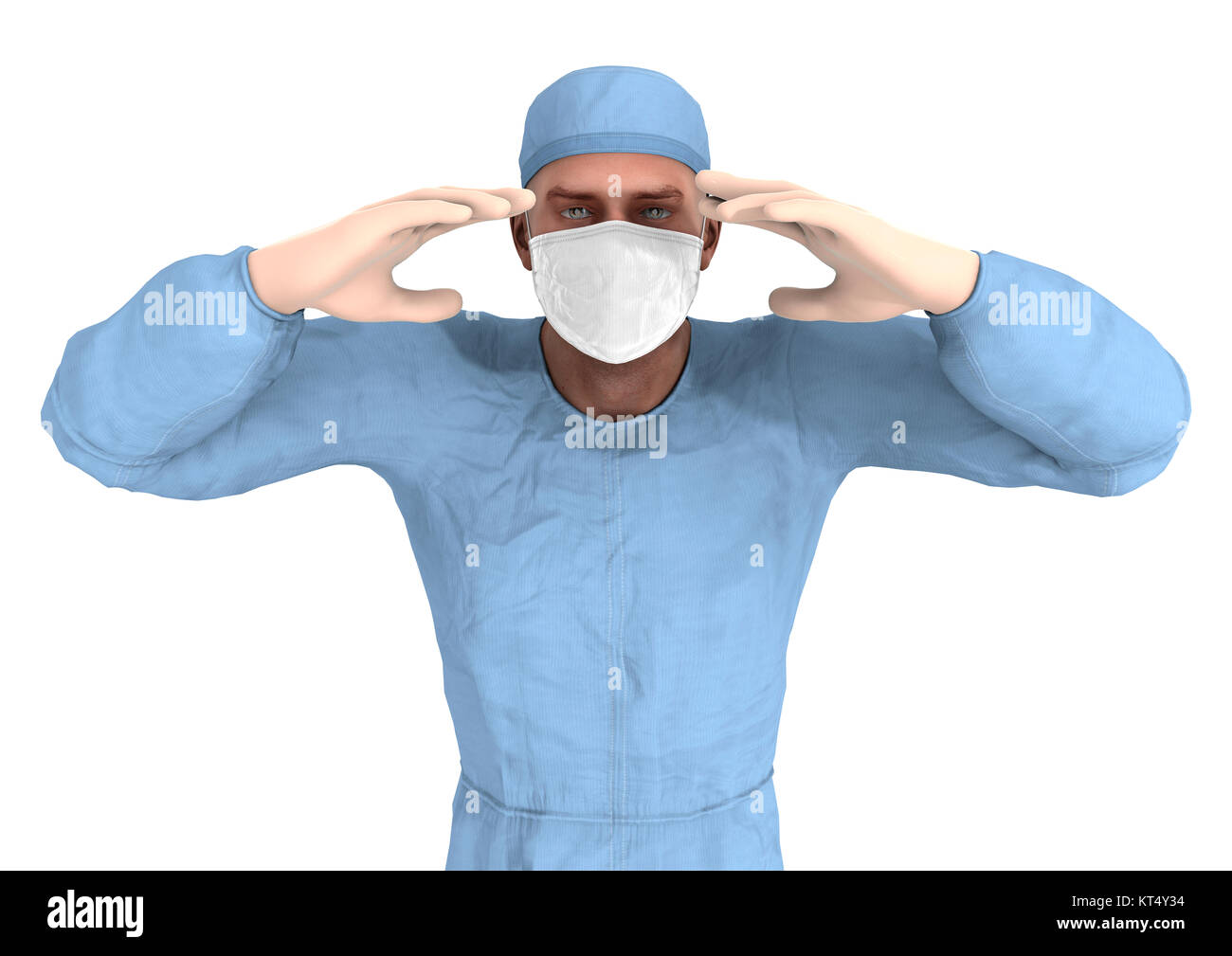 3D Rendering medico maschio su bianco Foto Stock