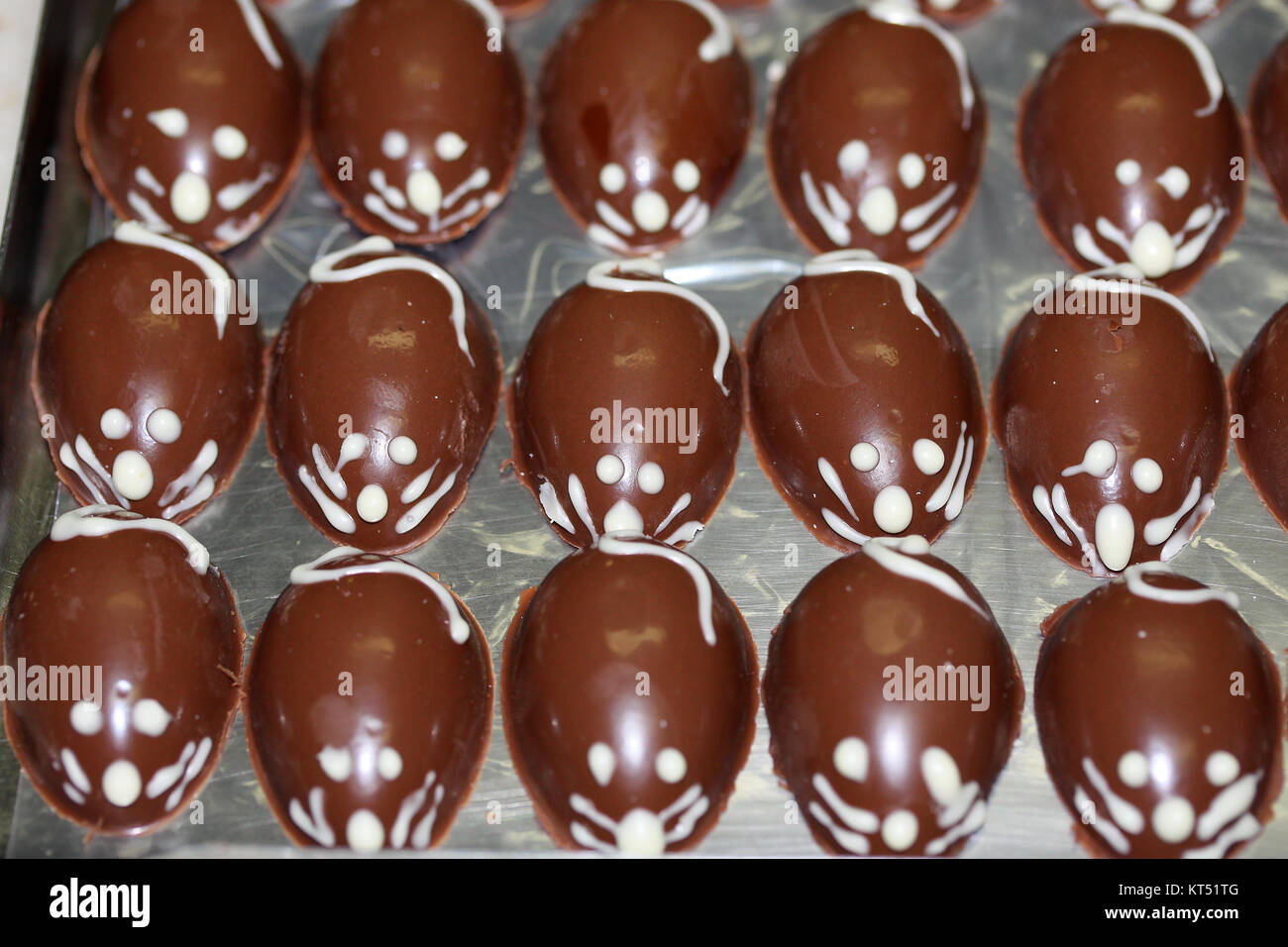Mouse le uova di pasqua di cioccolato Foto Stock