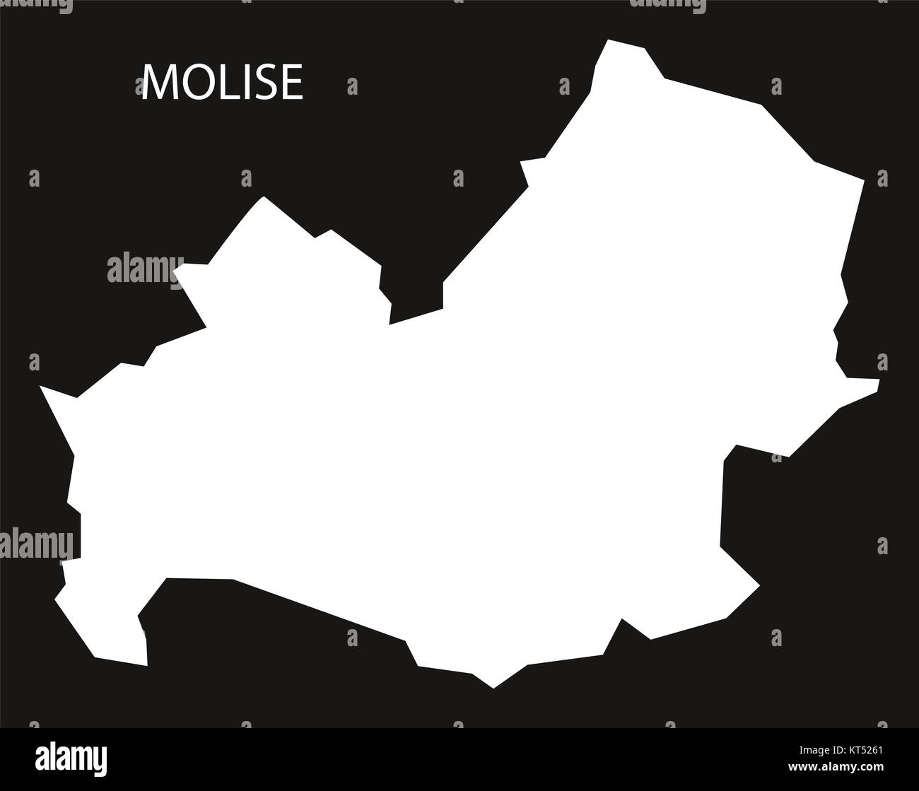 Molise Italia Mappa black silhouette invertito Foto Stock