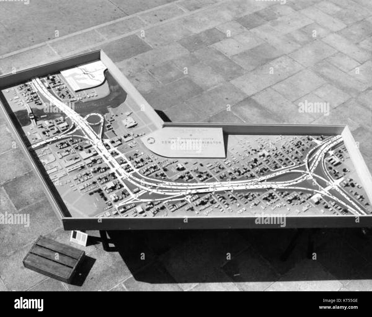 Questo modello rappresenta il layout dell'Interstate 4 Tampa Downtown Distributor, un sistema autostradale essenziale a Tampa, Florida. Foto Stock