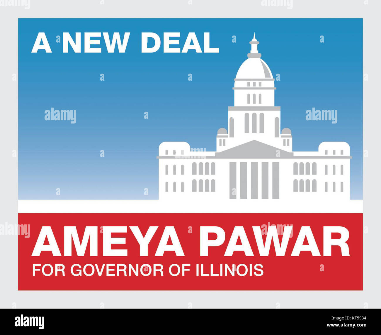 Il logo della campagna di Ameya Pawar, disegnato per la sua campagna politica, rappresenta la sua visione e i suoi valori nel servizio pubblico e nella governance. Foto Stock