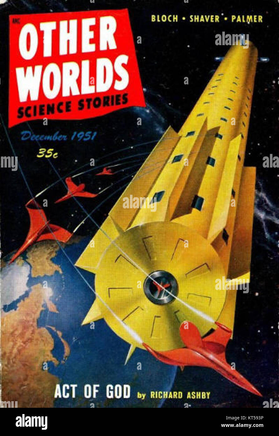 Other Worlds Science Stories (1951) è una rivista di fantascienza che presenta storie speculative che esplorano la vita aliena, l'esplorazione spaziale e concetti futuristici. Foto Stock