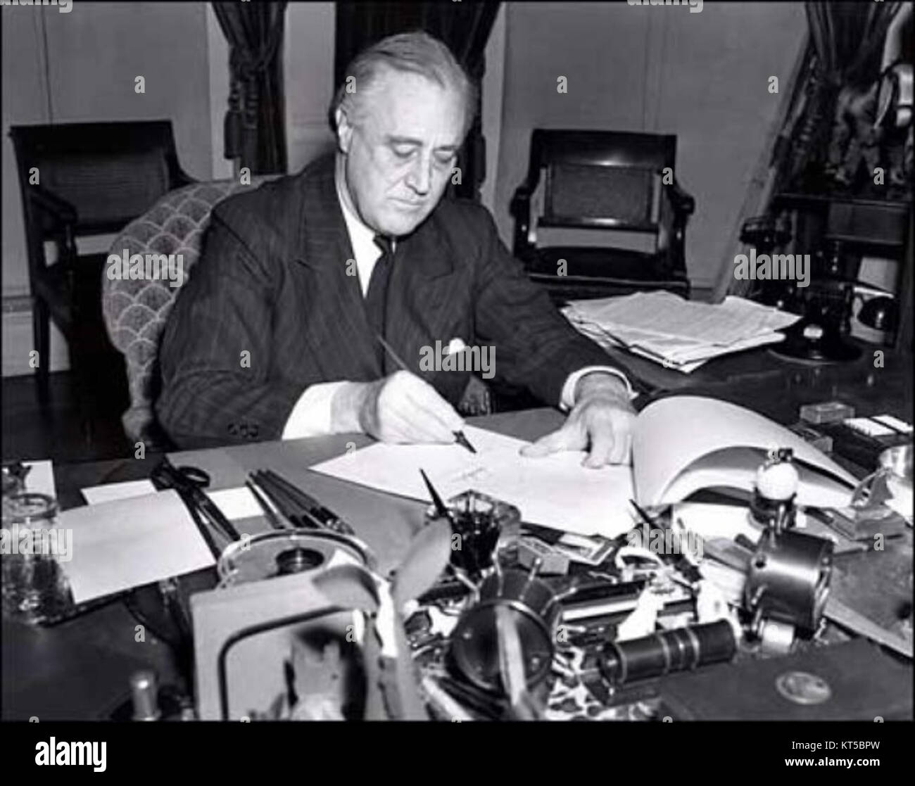 Fotografia del presidente Franklin D. Roosevelt che ha tenuto il suo discorso sullo stato dell'Unione del 1941, introducendo il concetto delle quattro libertà. Foto Stock