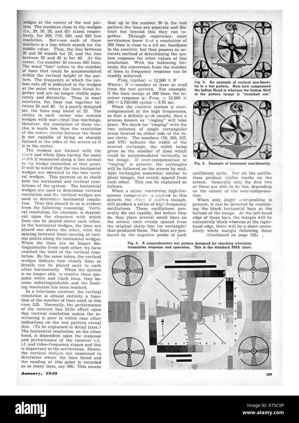 Il numero di gennaio 1949 di radio TV News presentava vari articoli sui progressi e le tendenze nella tecnologia radio e televisiva durante quel periodo. Ha messo in evidenza gli sviluppi chiave nella trasmissione e la crescente influenza della TV come mass media. Foto Stock