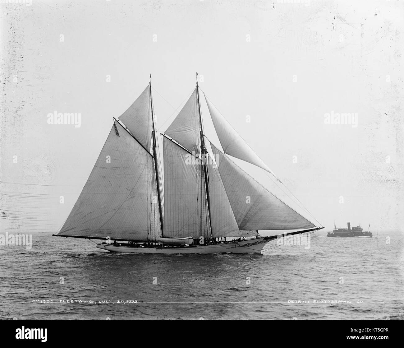 La goletta Fleetwing è una nave storica, tipicamente associata al design classico delle golette americane. Queste navi erano utilizzate per il commercio, il trasporto e la pesca, con un ricco patrimonio marittimo. Foto Stock