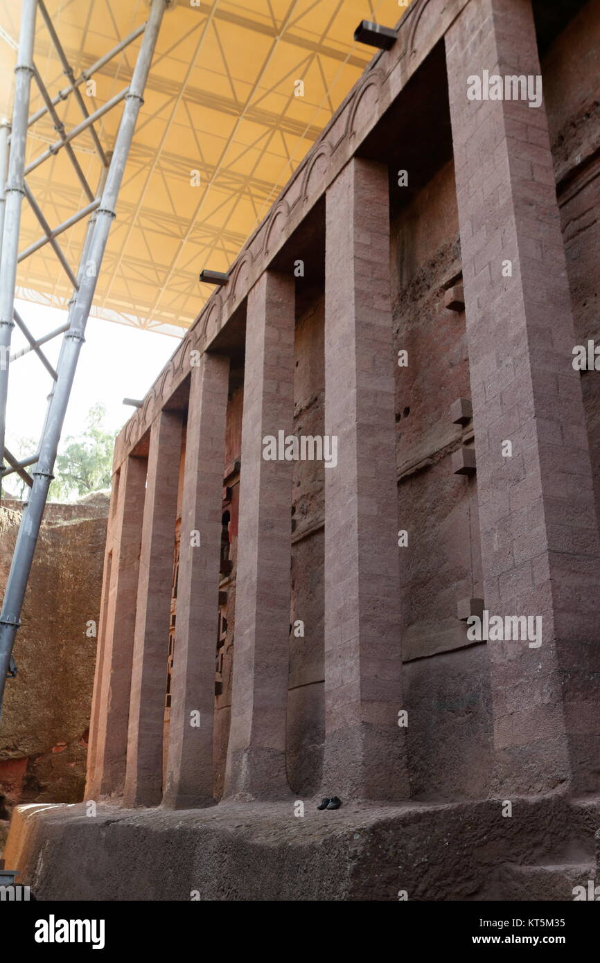 Le chiese rupestri di Lalibela in Etiopia Foto Stock