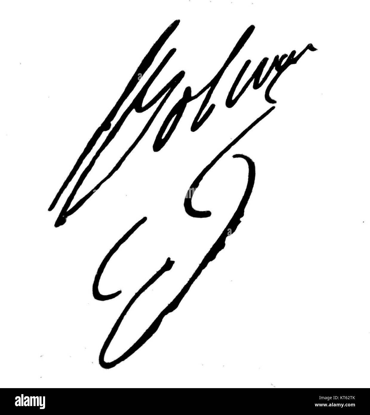 La firma di SimÃ³n BolÃ­var, una figura chiave dell'indipendenza dell'America Latina, è un simbolo della sua leadership e influenza durante il XIX secolo. La sua firma rappresenta il suo ruolo nella liberazione di diversi paesi sudamericani dal dominio spagnolo. Foto Stock