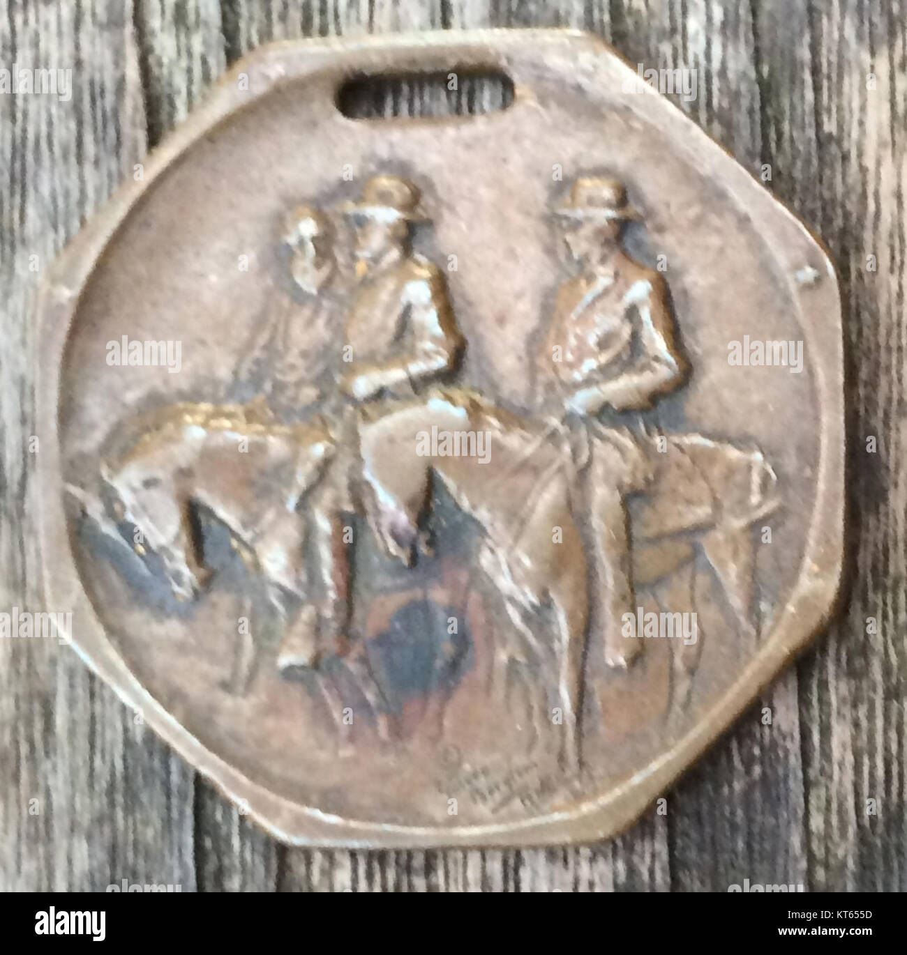 Questa immagine mostra una medaglia commemorativa di Stone Mountain, un sito ben noto in Georgia, Stati Uniti, famoso per il suo significato storico e i memoriali all'aperto. Foto Stock