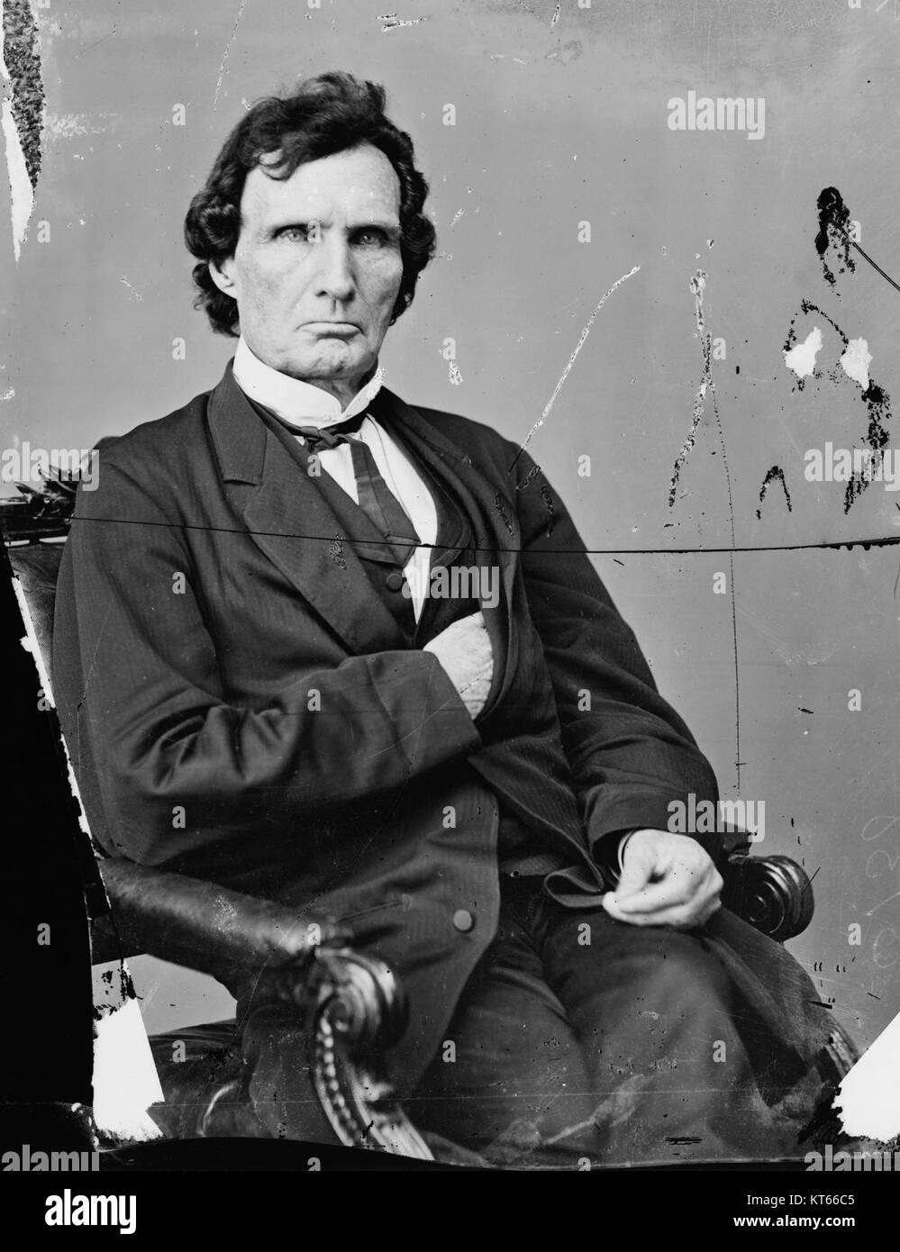 Thaddeus Stevens è stato un politico e abolizionista statunitense di spicco durante il XIX secolo, noto per il suo ruolo nell'era della ricostruzione. Fu uno dei principali sostenitori dei diritti civili e dell'uguaglianza per gli schiavi liberati, in particolare durante il periodo post-guerra civile. Foto Stock