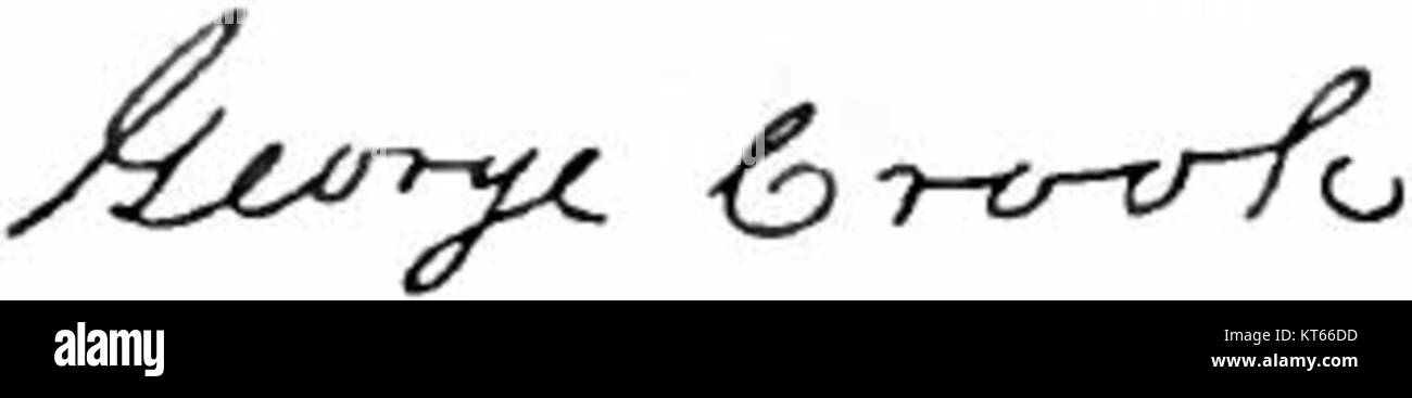 La firma di George Crook, presente in Appleton, rappresenta la sua eredità e il suo contributo alla storia, possibilmente nel servizio militare o pubblico. Foto Stock