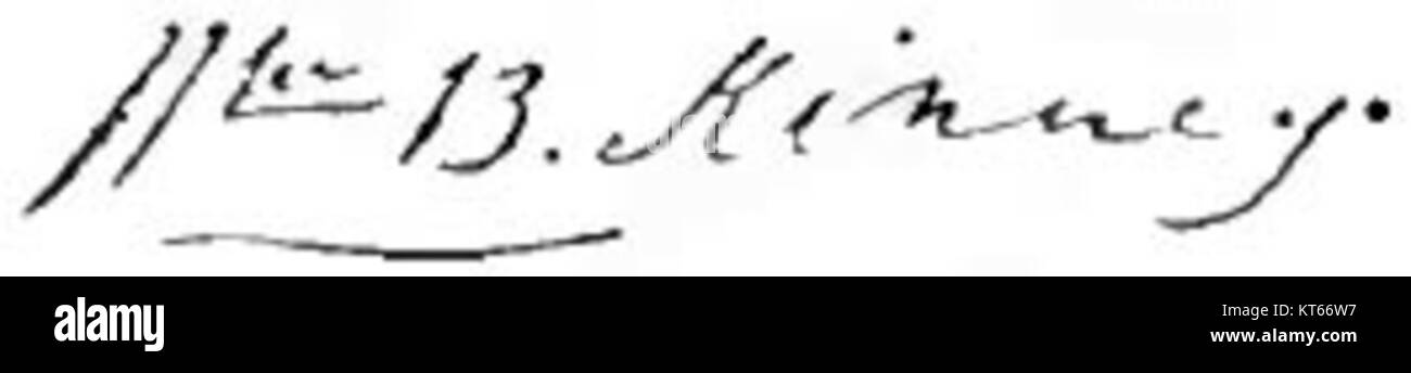 La firma di William Burnet Kinney, presente nella pubblicazione di Appletons, evidenzia il suo coinvolgimento in opere storiche. Kinney era noto per i suoi contributi alla letteratura e agli sforzi editoriali durante il suo tempo. Foto Stock