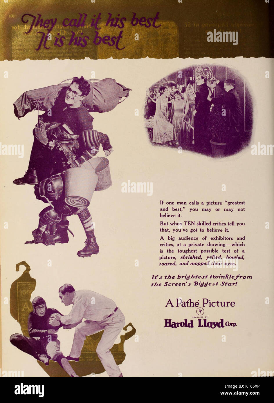 Un annuncio per "The Freshman", che mette in evidenza il potere stellare del film e il fascino cinematografico, con l'obiettivo di attirare il pubblico con il suo attore principale. Foto Stock