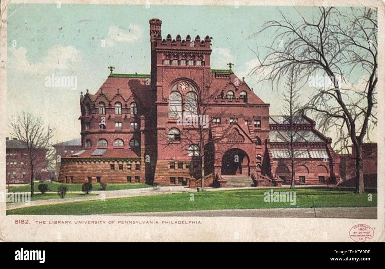 University of Pennsylvania Library 1904 Detroit Publishing Co Foto Stock