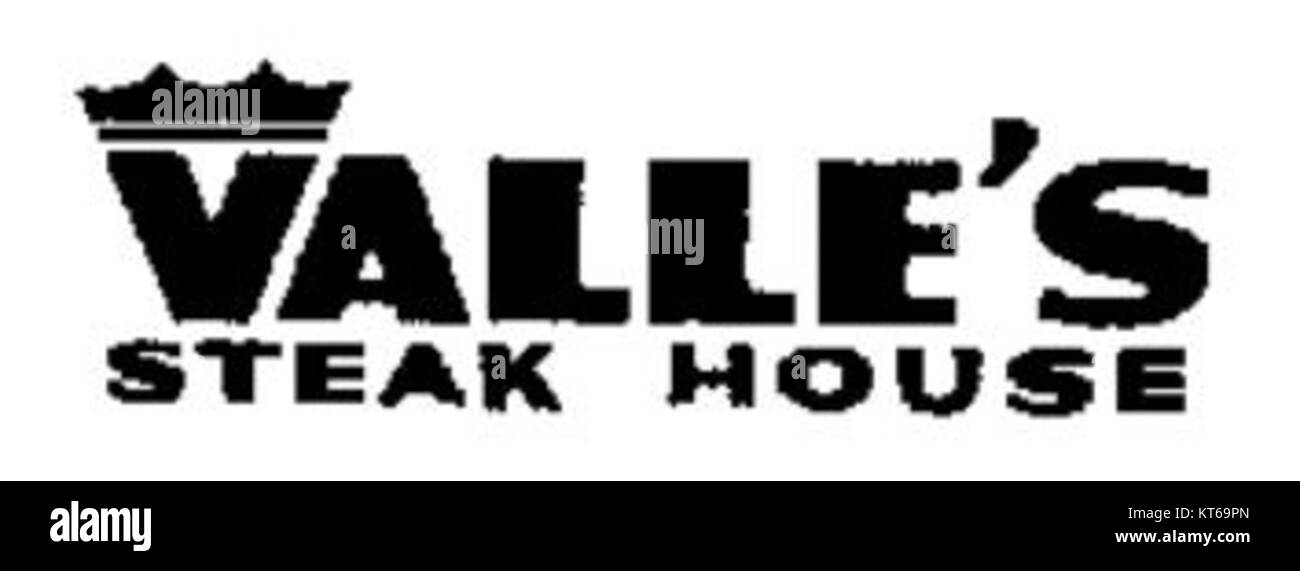 Il logo del Valle's Steak House, un rinomato ristorante rinomato per le sue offerte culinarie. Foto Stock