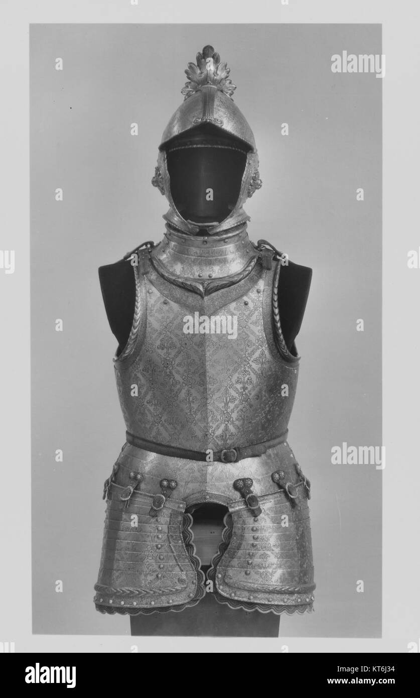 L'armatura di Giovanni Battista Borbone del Monte, datata al 1541, è uno squisito esempio di artigianato militare rinascimentale, ospitato nella collezione MET. Foto Stock