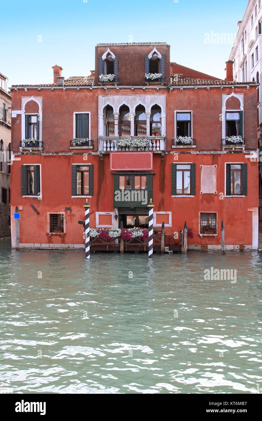 Ingresso alla casa di Venezia sul Canal Grande Foto Stock