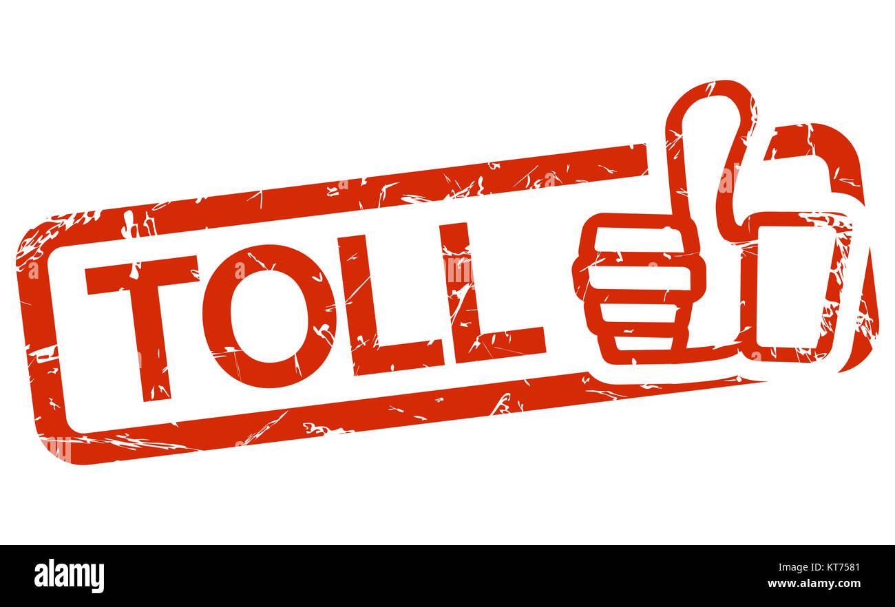 Francobollo rosso con testo grande Foto Stock