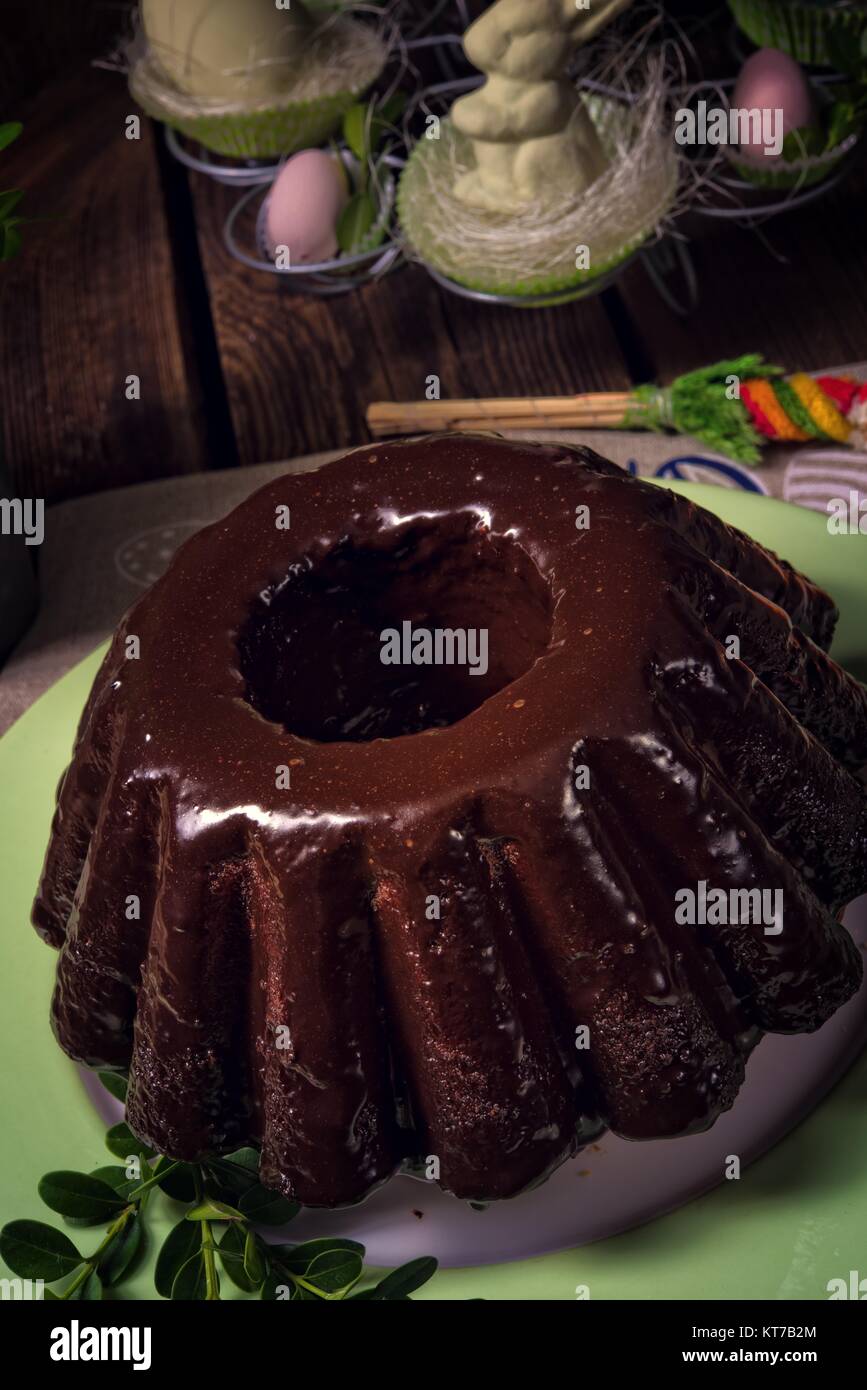 Il polacco Babka al cioccolato Foto Stock