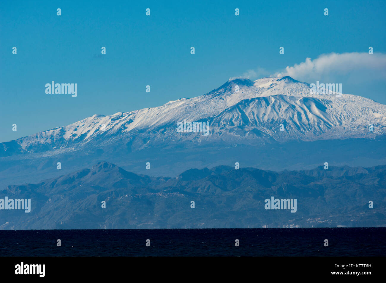 Paesaggio del monte Etna con la neve Foto Stock