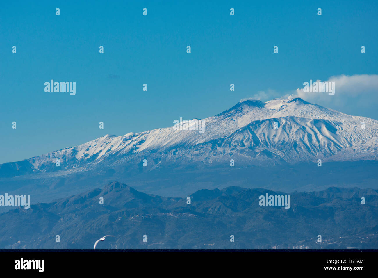 Paesaggio del monte Etna con la neve Foto Stock