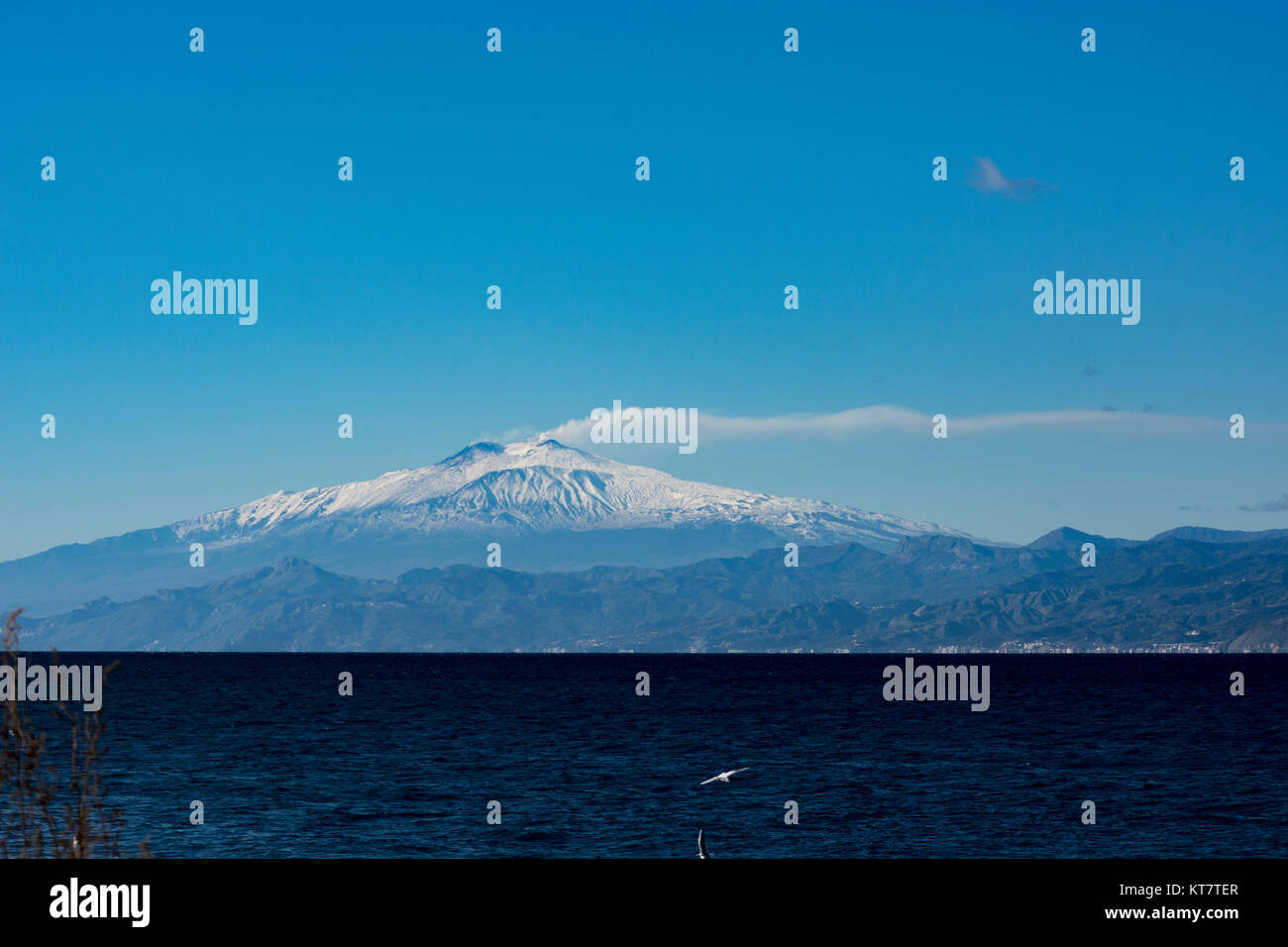 Paesaggio del monte Etna con la neve Foto Stock