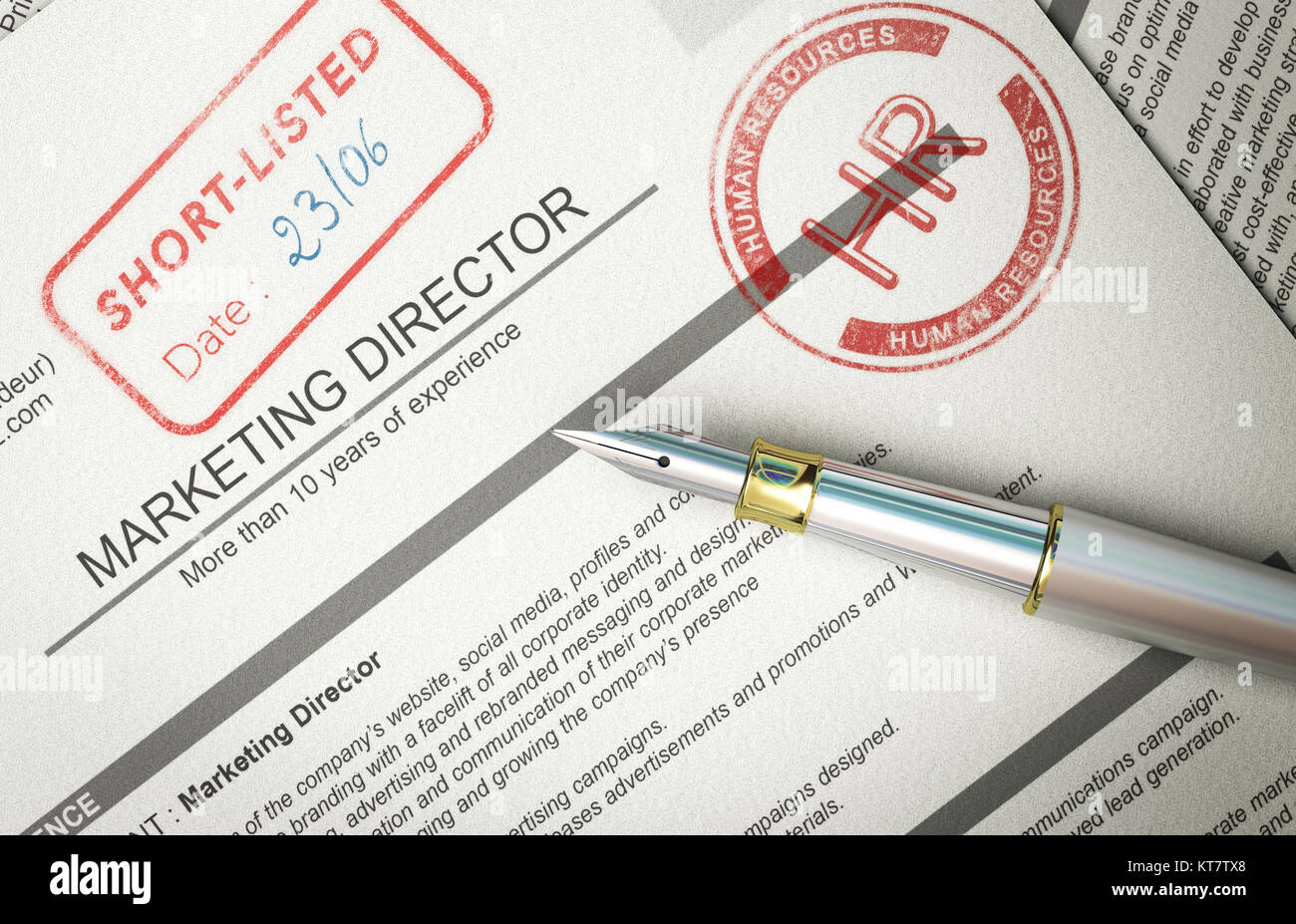 Applicare per un lavoro di successo e riprendere Foto Stock