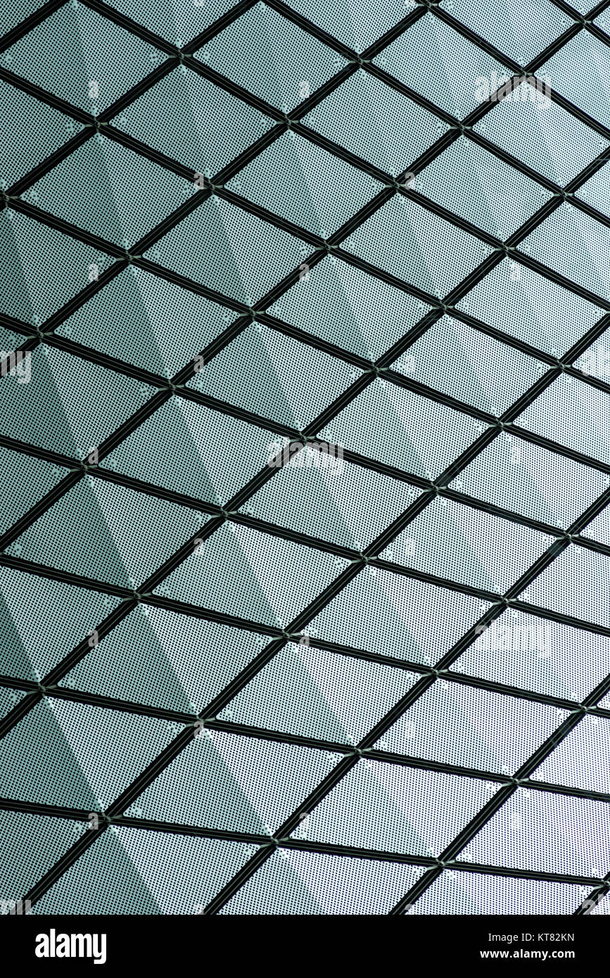 Fulton Street Centro Sky Reflector-Net vista astratta del riflettore pannelli, Manhattan, New York, Stati Uniti d'America Foto Stock