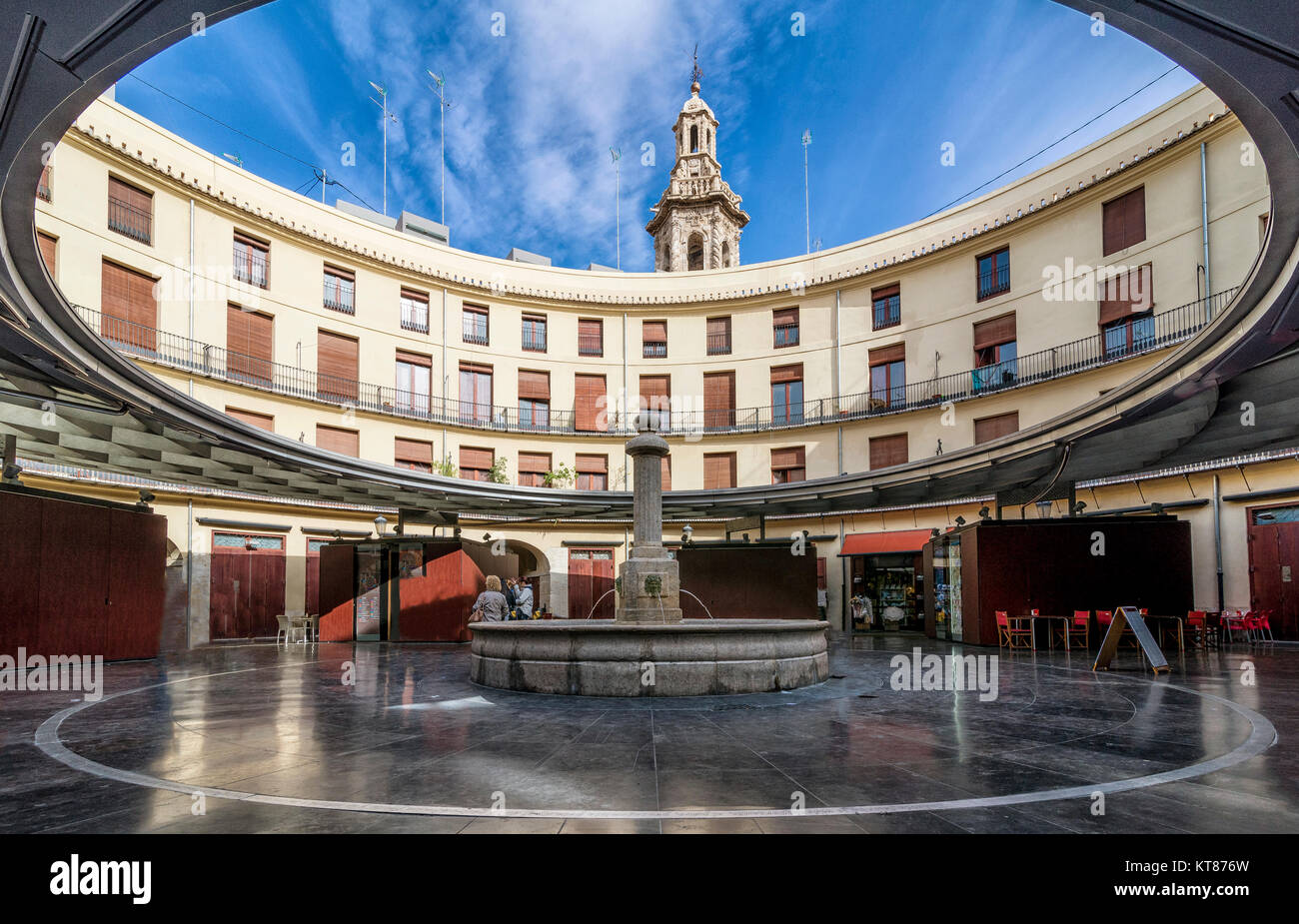 Momento di quiete nella Plaza Redonda, quadrato rotondo, Valencia, Spagna Foto Stock