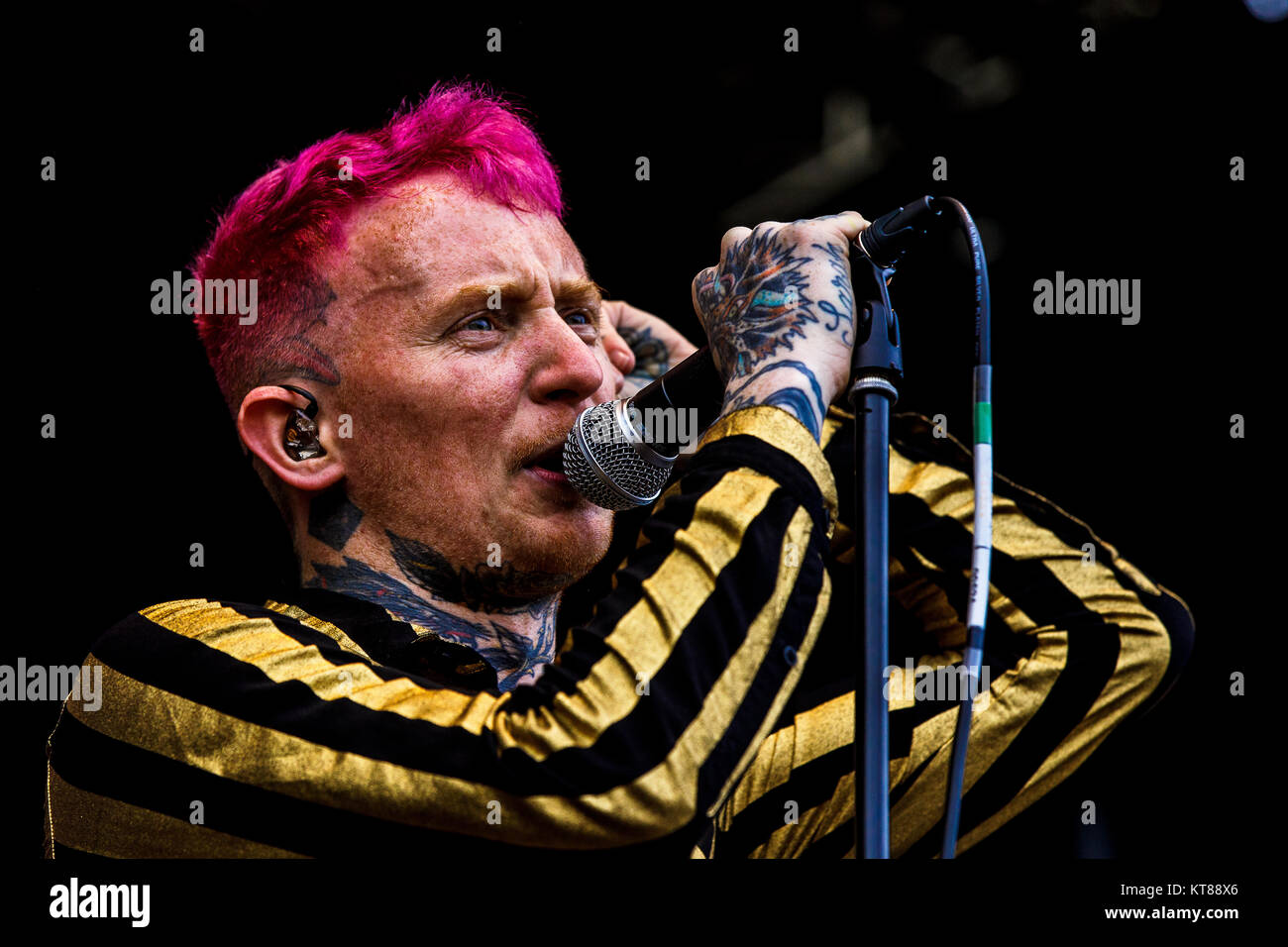 L'inglese punk band Frank Carter e i rattlesnakes eseguire un concerto dal vivo durante il danese la musica heavy metal festival Copehell 2017 a Copenaghen. Qui Frank Carter è visto dal vivo sul palco. Danimarca, 22/06 2017. Foto Stock