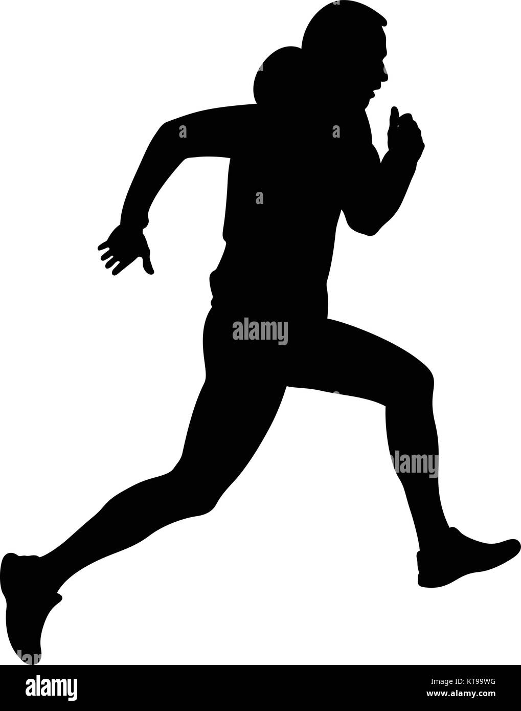 Esecuzione dinamica in salita atleta maschio in una felpa con cappuccio Illustrazione Vettoriale