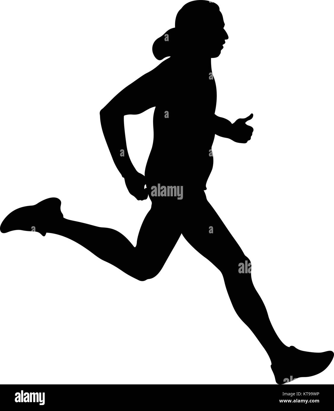 Velocità in esecuzione in uomo atleta in giacca con cappuccio silhouette nera Illustrazione Vettoriale