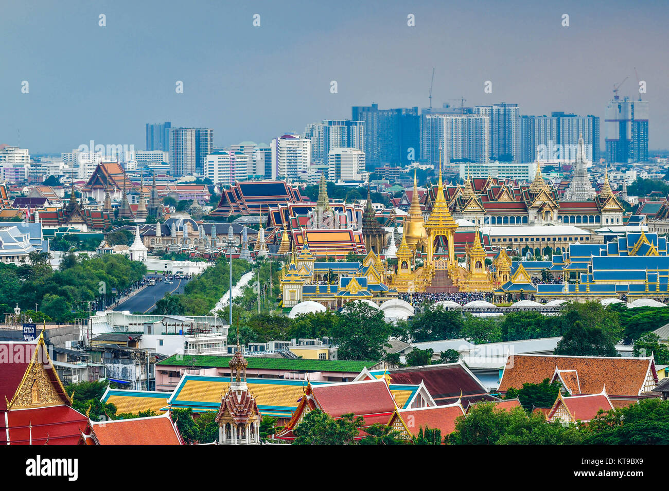 Il royal crematorio di Re Bhumibol Adulyadej a Sanam Luang,Bangkok, Tailandia Foto Stock
