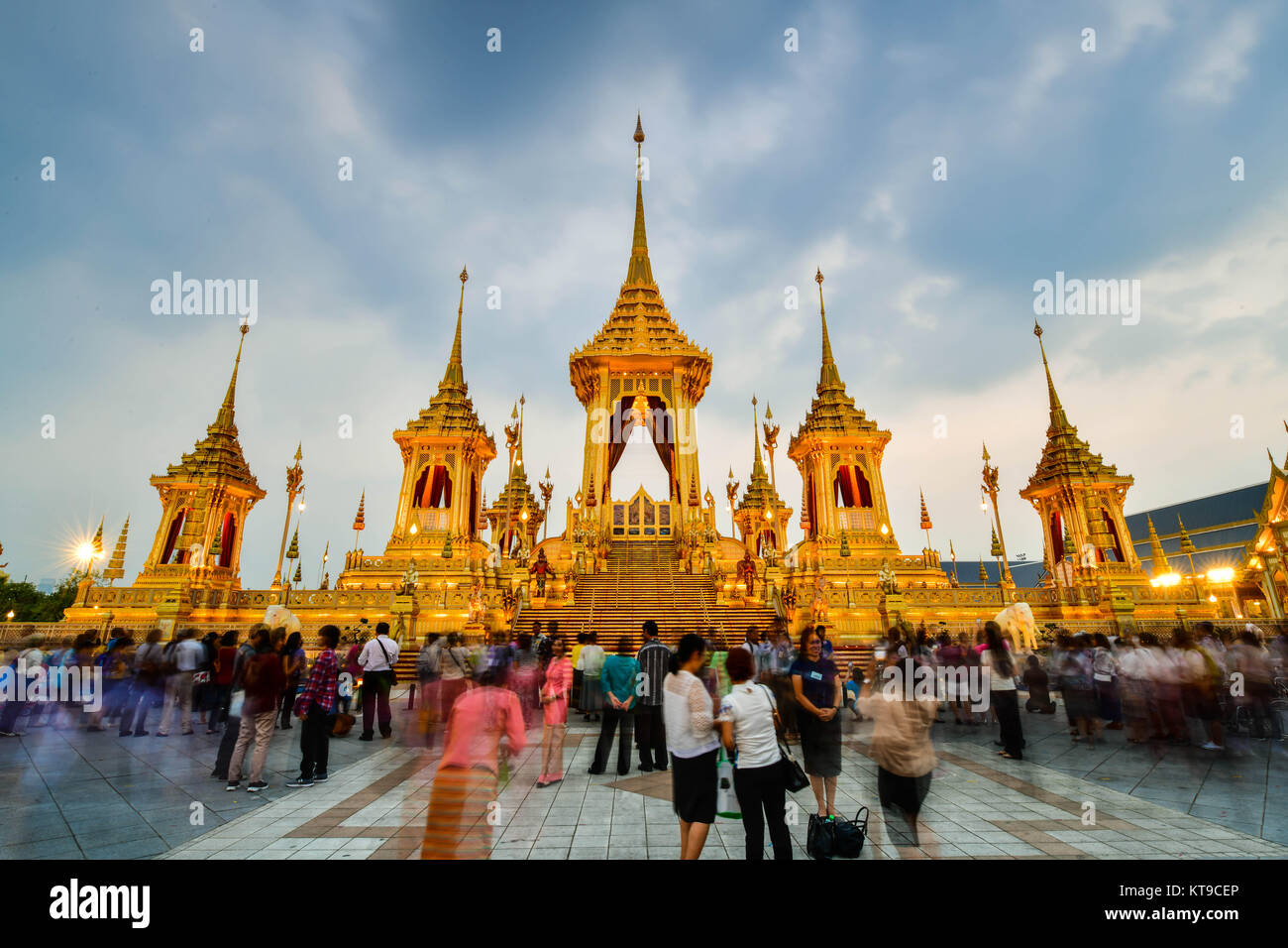 Il royal crematorio di Re Bhumibol Adulyadej a Sanam Luang,Bangkok, Tailandia Foto Stock