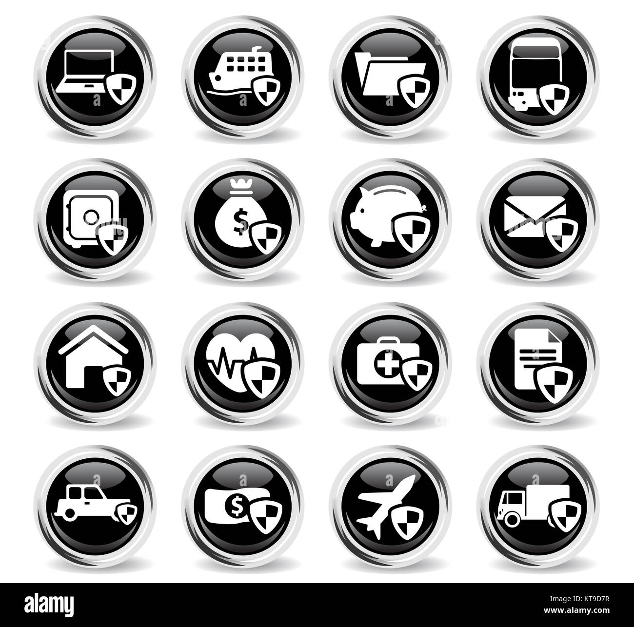 Assicurazioni semplicemente le icone Foto Stock